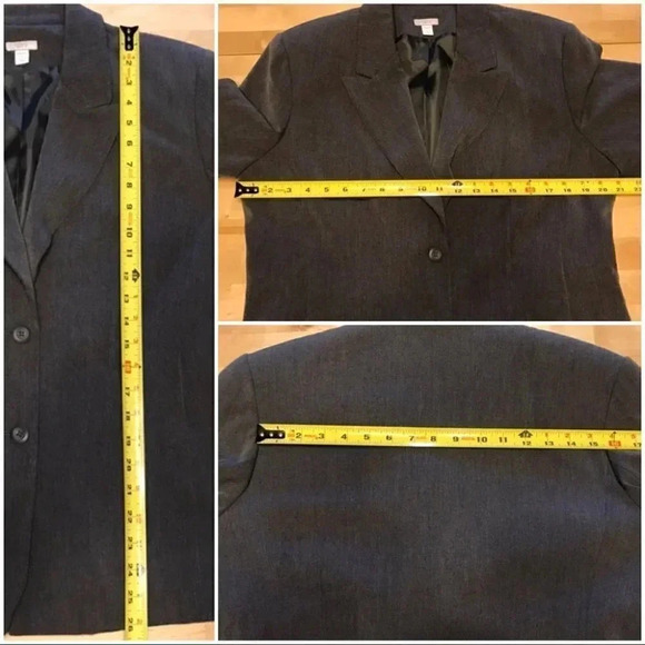 Apt. 9 Grey Blazer Suit Jacket Stretch Office - Picture 7 of 8